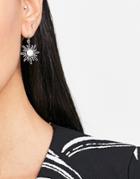 Asos Design Earrings With Celestial Moonstone Charms In Silver Tone
