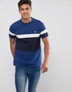 Fred Perry Slim Color Block T-shirt In Blue - Blue