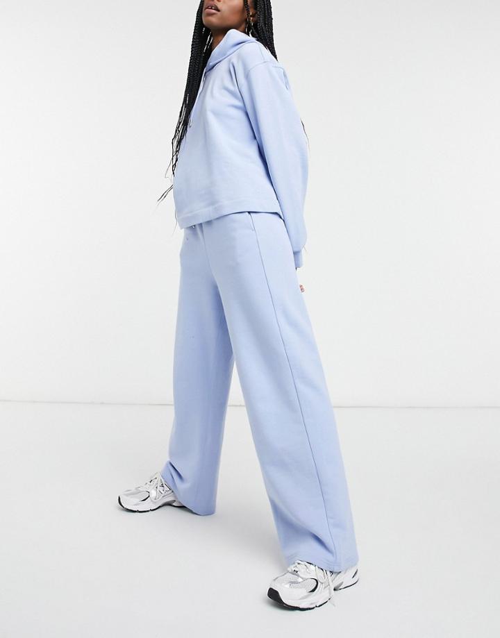 & Other Stories Organic Cotton Set Wide Leg Sweatpants In Light Blue-blues