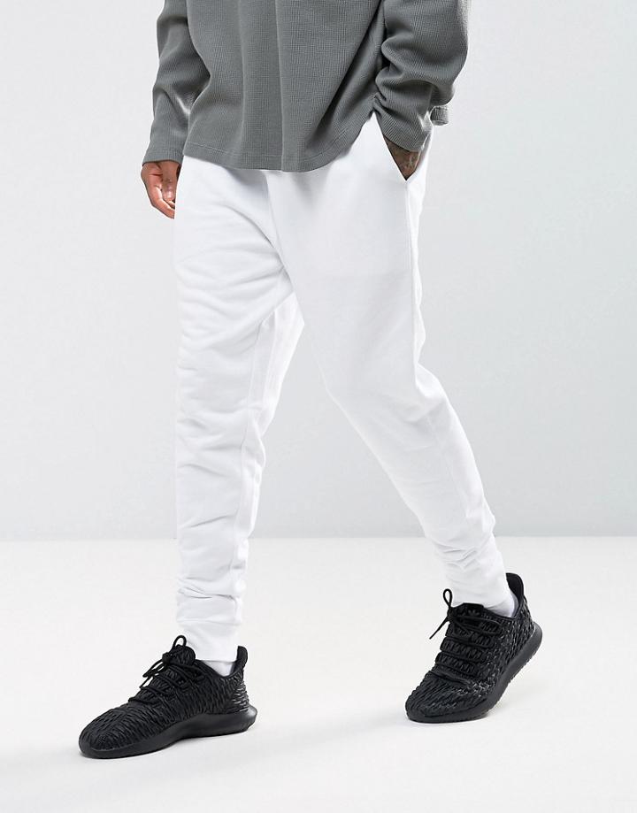 Asos Tapered Joggers In White - White