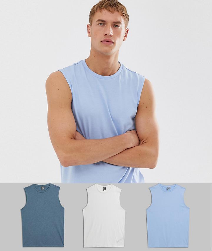Asos Design 3 Pack Organic Tank Tank Save - Multi