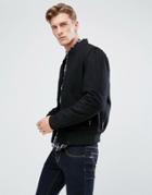 Bellfield Wool Blend Bomber Jacket - Black