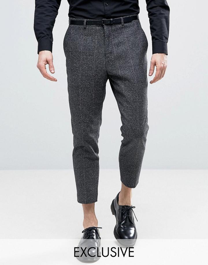 Heart & Dagger Tapered Check Pants - Gray