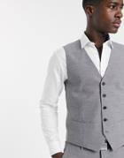 Selected Homme Skinny Fit Suit Vest In Gray-grey