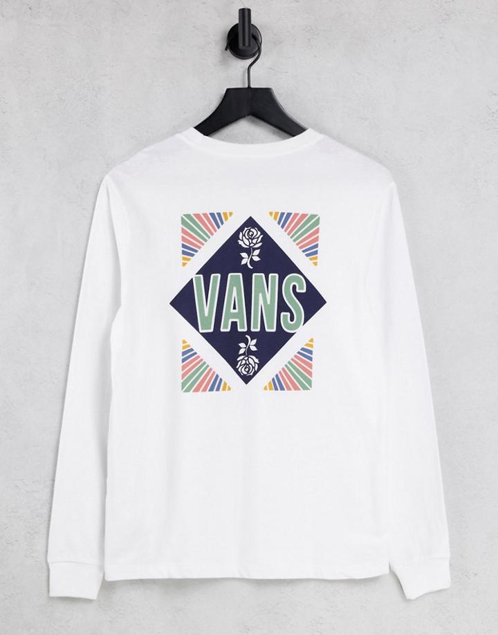 Vans Bless Echo Back Print Long Sleeve T-shirt In White