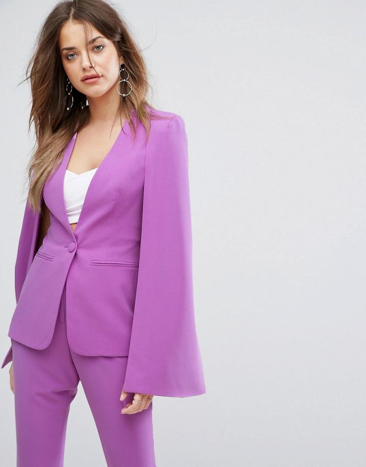 Lavish Alice Cape Blazer - Purple
