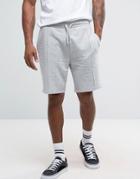 Asos Jersey Short With Pintuck Detail In Gray Marl - Gray