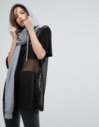Seint Hooded Scarf In Gray Jersey - Gray