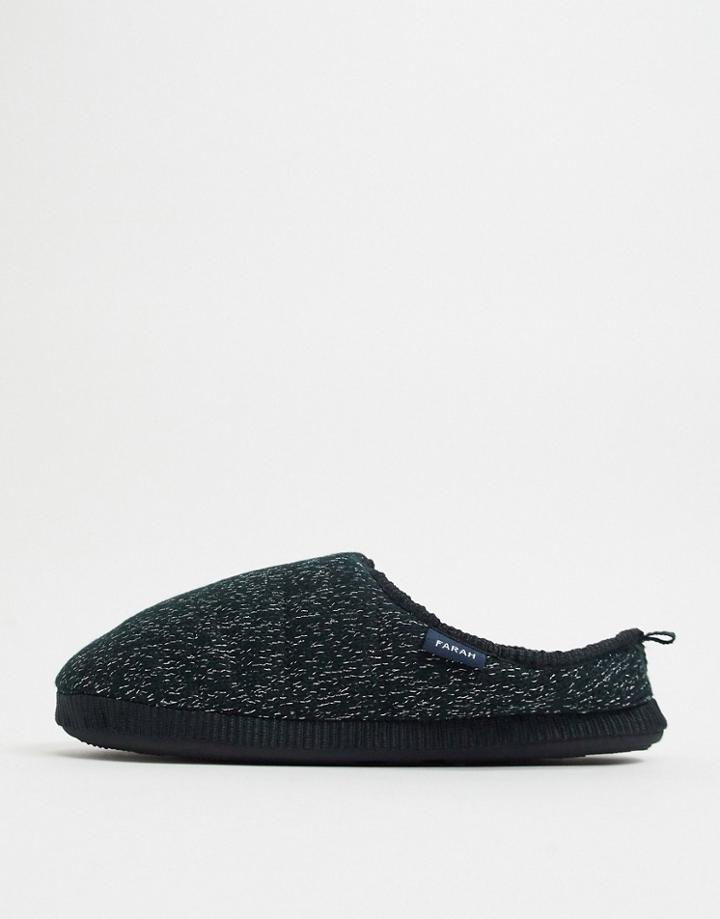 Farah Padded Low Top Slippers In Black Marl