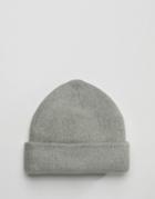 Asos Fisherman Beanie In Gray Brushed Yarn - Gray