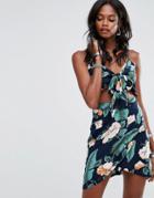 Missguided Tropical Print Summer Dress - Multi