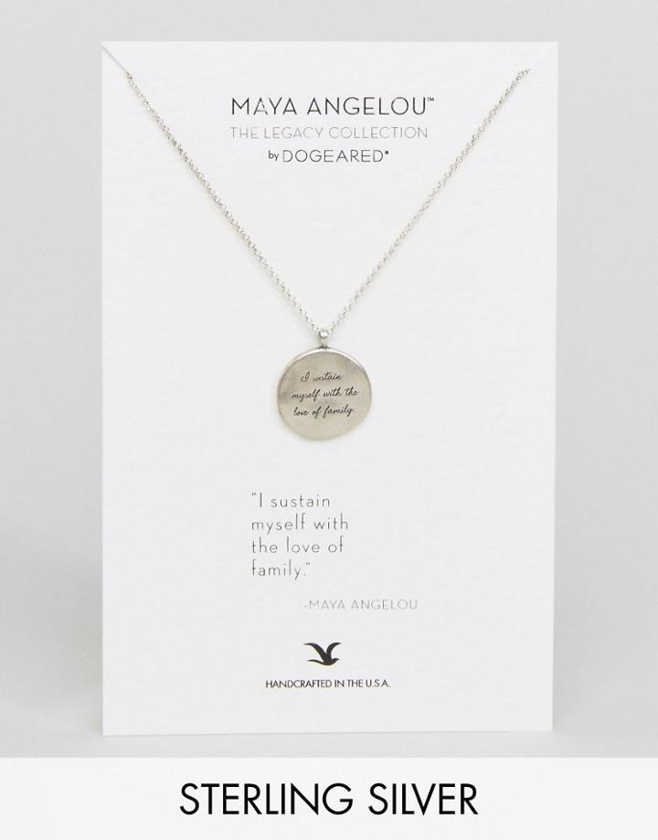 Dogeared Maya Angelou Use Code Circle Pendant Necklace - Silver
