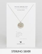 Dogeared Maya Angelou Use Code Circle Pendant Necklace - Silver