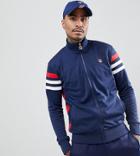 Fila Black Line Ski Track Jacket With Stripe Sleeve - Navy