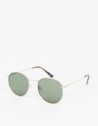 Asos Design 90s Metal Round Sunglasses In Gold With G15 Lens - Gold