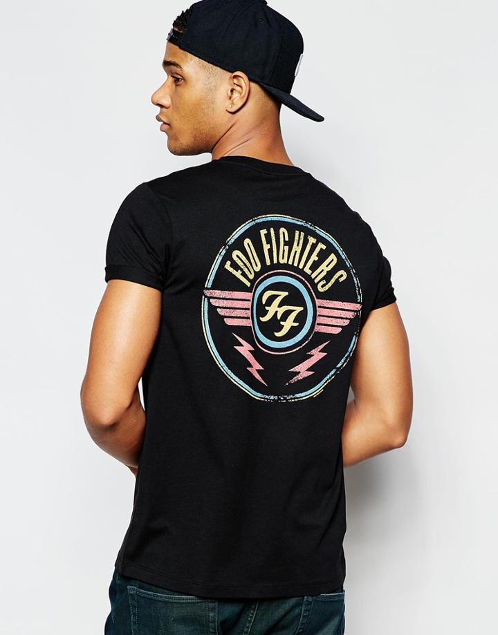 Asos T-shirt With Foo Fighters Back Print - Black