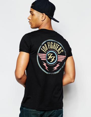 Asos T-shirt With Foo Fighters Back Print - Black