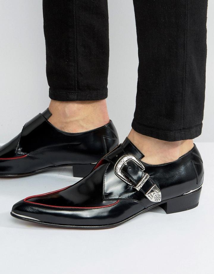 Jeffery West Adam Ant Buckle Leather Shoe - Black