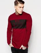 Asos Longline Long Sleeve T-shirt With Nyc Print - Red