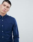 Selected Homme Slim Fit Linen Shirt - Navy