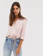 River Island Drawstring Waist Shirt In Pink