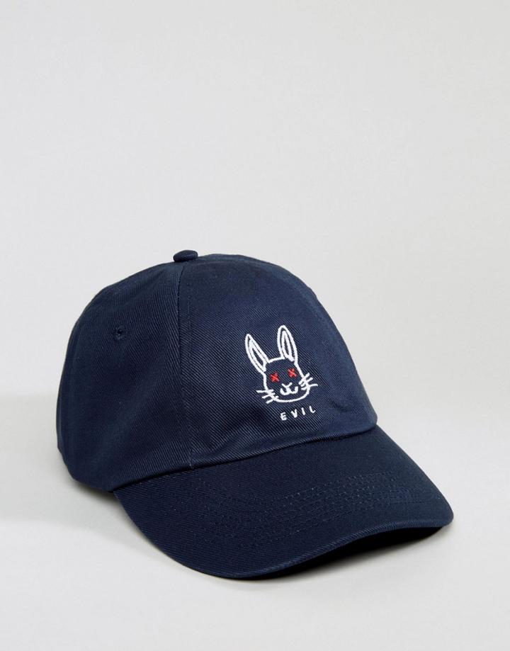 New Love Club Evil Bunny Embroidered Cap - Black
