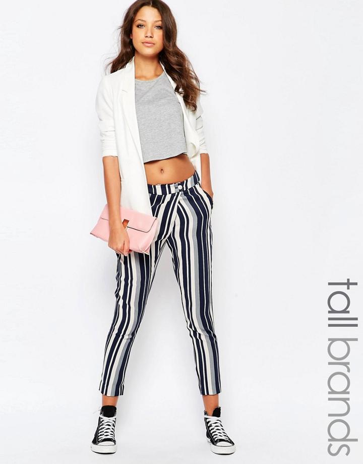Vero Moda Tall Stripe Tailored Pant - Multi Stripe