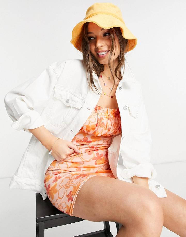 Monki Katrina Cotton Oversized Denim Jacket In White - White