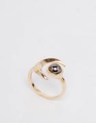 Monki Swirl Moon Ring - Gold