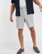 Asos Design Wide Leg Smart Shorts In Gray-grey