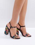 Asos Hoax Embroidered Heeled Sandals - Multi