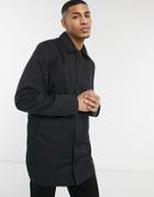 Asos Design Water Resistant Commuter Coat With Detachable Bomber Jacket Liner In Black