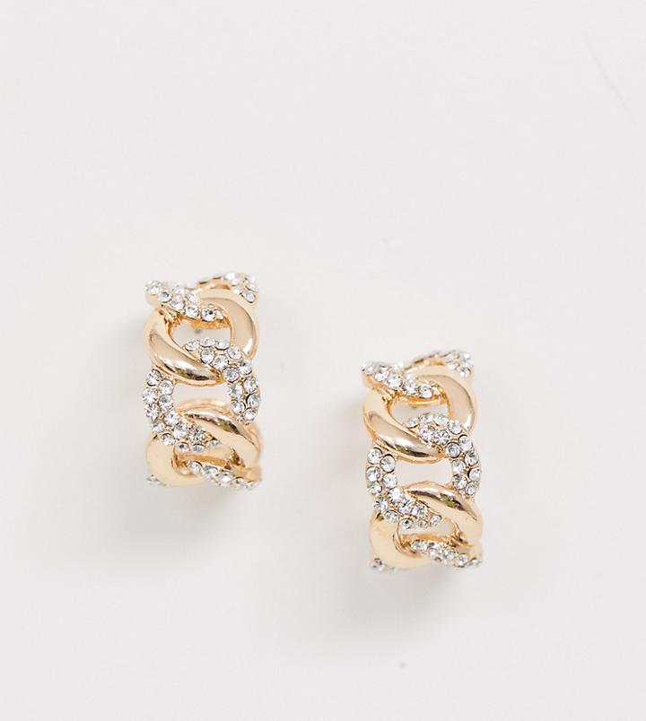 Aldo Agrilin Embellished Twisted Hoop Earrings - Gold