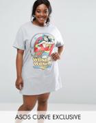 Asos Curve Wonder Woman Sleep Tee - Gray