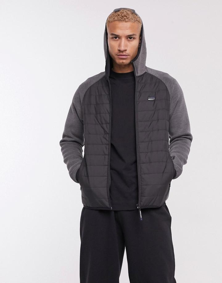 Jack & Jones Core Padded Soft Shell Hooded Jacket In Black