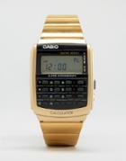 Casio Digital Watch In Black/gold - Black