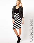 Asos Maternity Pencil Skirt In Checkerboard