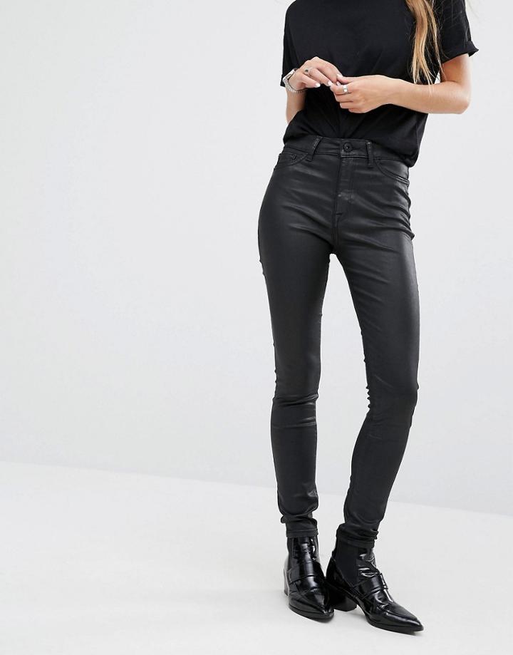 Dl1961 Ja X Dl No.1 Super Skinny Ultra High Rise Coated Jean - Black