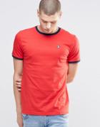 Fila Vintage Ringer T-shirt With Small Logo - Red