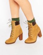 Timberland Glancy Beige 6in Heeled Boots - Wheat