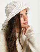 My Accessories London Bucket Hat In Off-white With Contrast Stitching