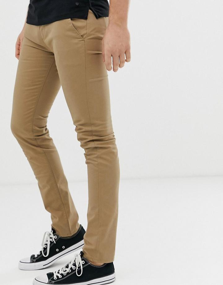 Farah Drake Chino Twill Pants In Beige - Beige