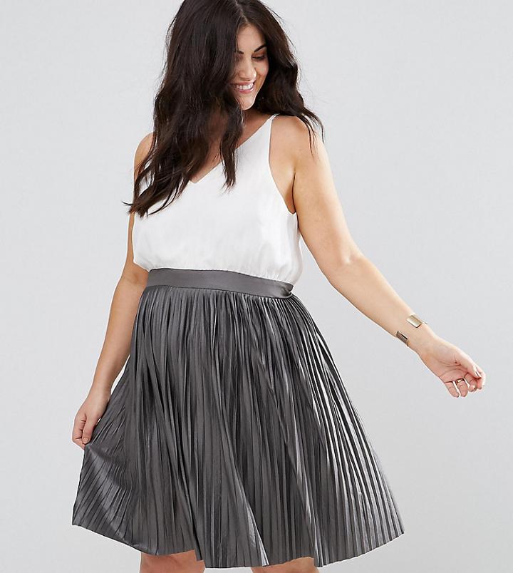 Ax Paris Plus Pleated 2-in-1 Dress - Multi