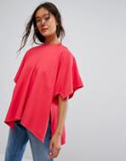 Weekday Floaty Oversized T Shirt - Pink