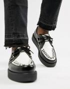 T.u.k D-ring Round Viva Leather Creepers - Black