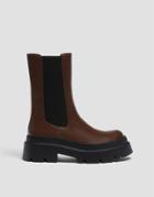 Pull & Bear Chunky Pull On Chelsea Boots In Brown
