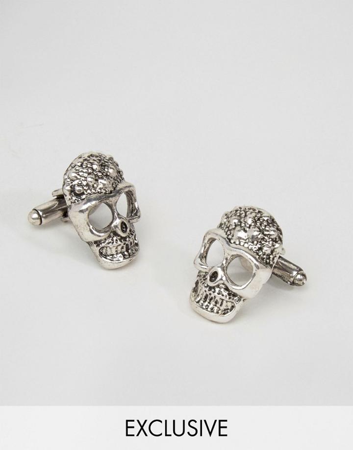 Designb Skull Cufflinks - Silver