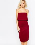 Lavish Alice Bandeau Body-conscious Midi Dress With Cropped Detail - Cobalt Blue