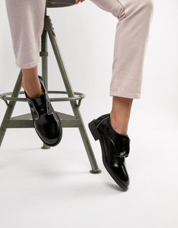 Lost Ink Black Studded Flat Shoes - Black
