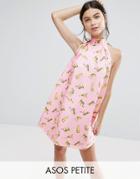 Asos Petite Cheetah Trapeze Mini Dress - Pink